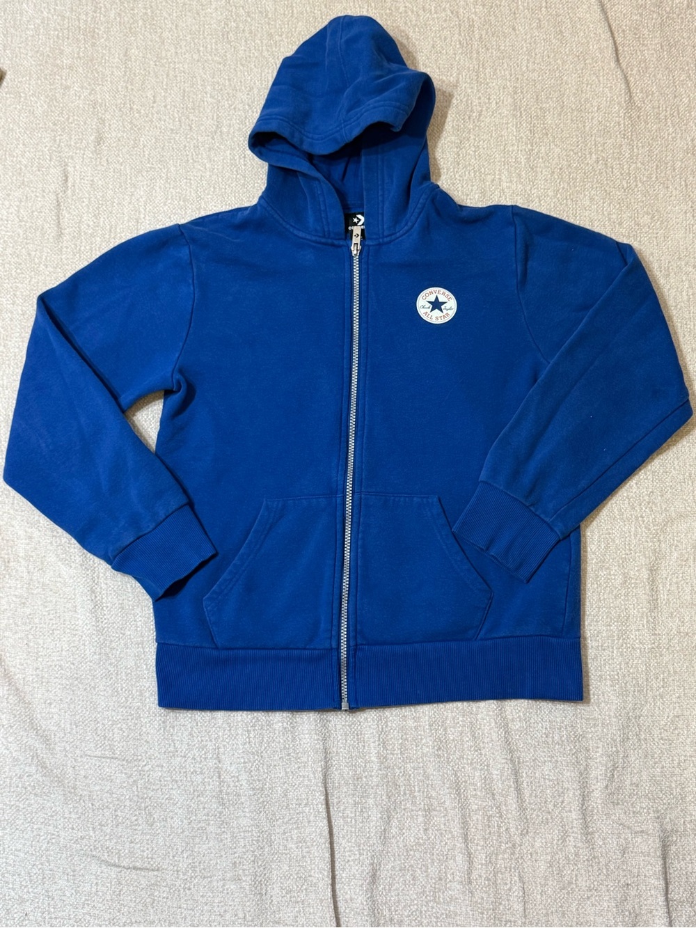 Converse Chuck Taylor All Star Youth L Blue Zip Hoodie Y2K Skater Logo